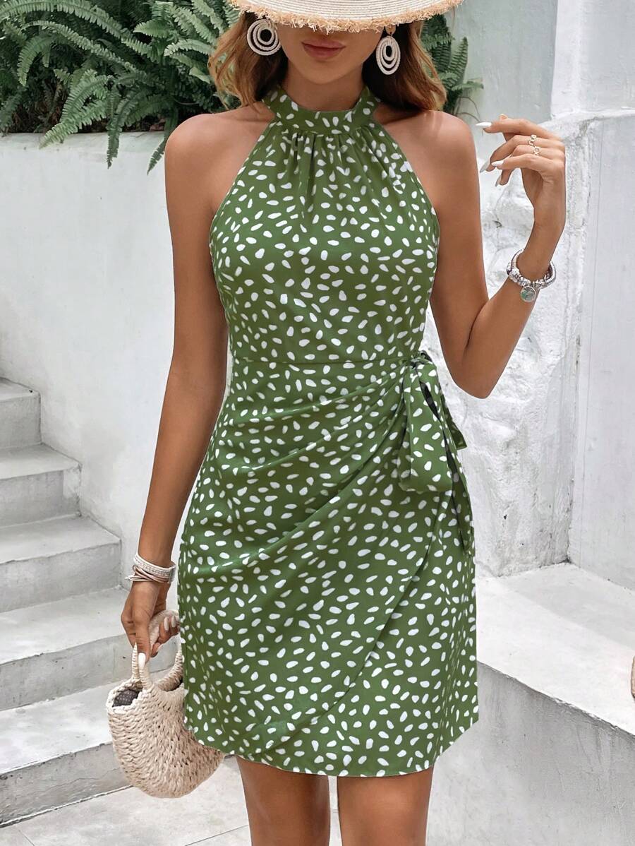 Printed Halter Dress – product image 7