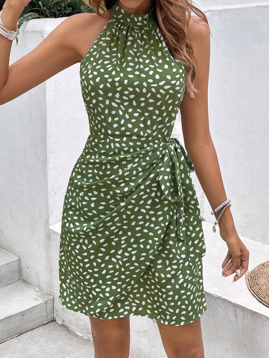 Printed Halter Dress – product image 9