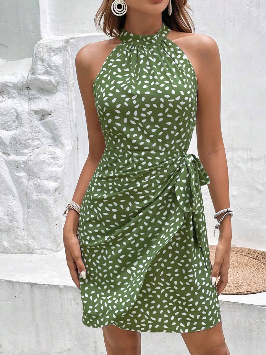 Printed Halter Dress – product image 11