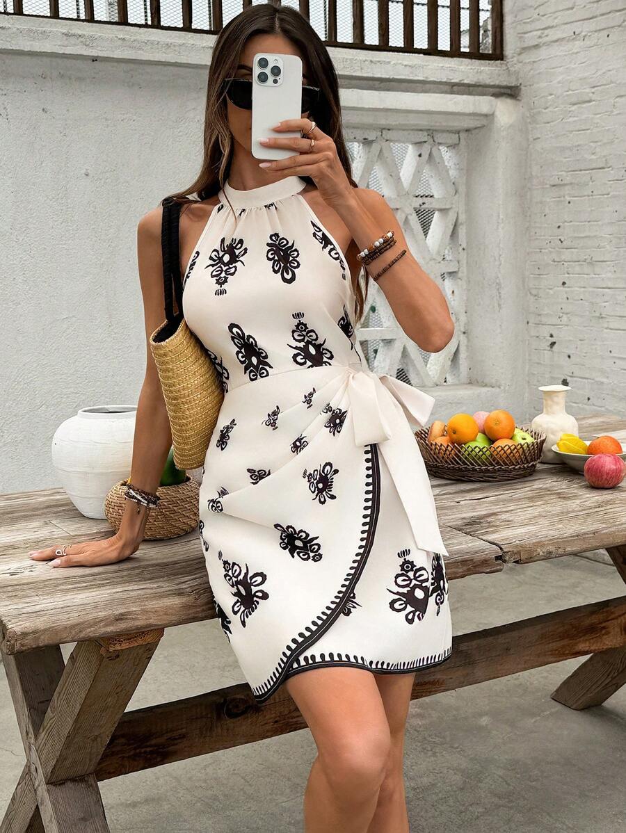 Printed Halter Dress – product image 15