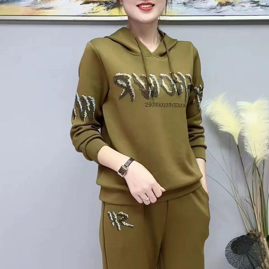 Tvådelat tracksuit-set med strass