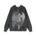 Hoodie-jacka med grafiskt tryck